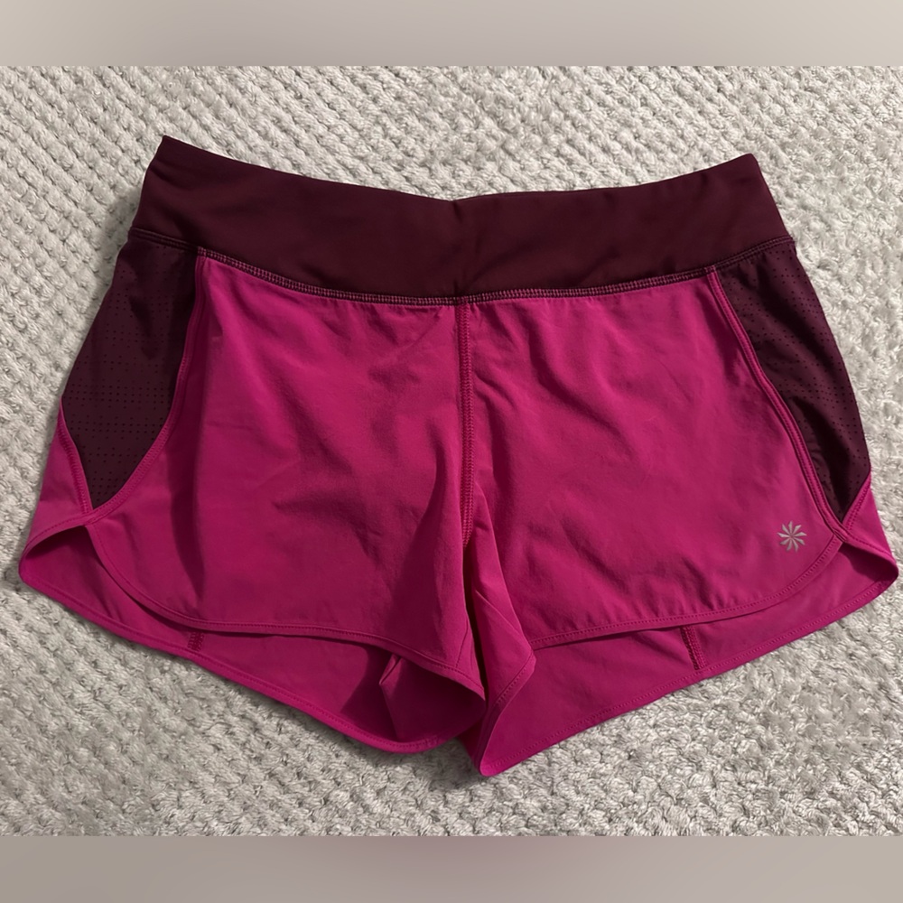 Athleta Athletic Running Workout Shorts Magenta Pink Lined Womens Size S